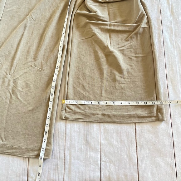 Zara Palazzo Wide Leg Pants Women’s L Tan Pull on Elastic High Waisted Career - Picture 10 of 11